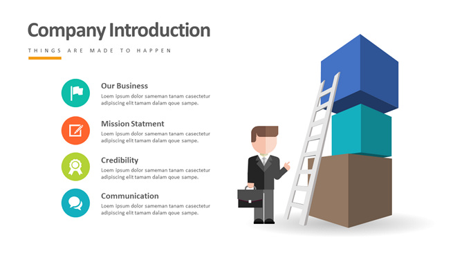 商务小人梯子PPT图形-三才资源库分享