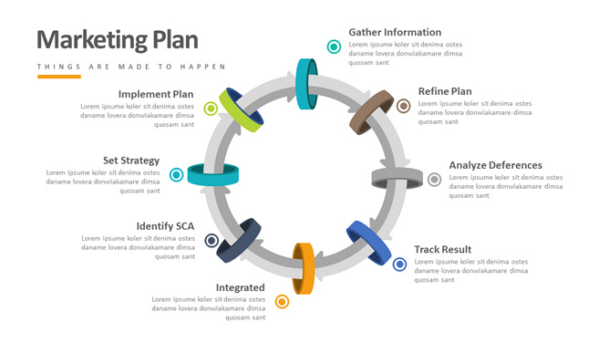 循环箭头圆环PPT图形-三才资源库分享