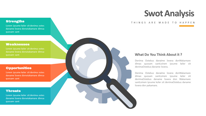 放大镜SWOT分析PPT素材-三才资源库分享