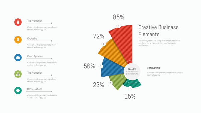 玫瑰统计图PPT素材-三才资源库分享