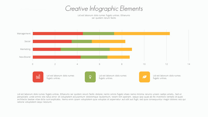 简洁三项条形图PPT素材-三才资源库分享