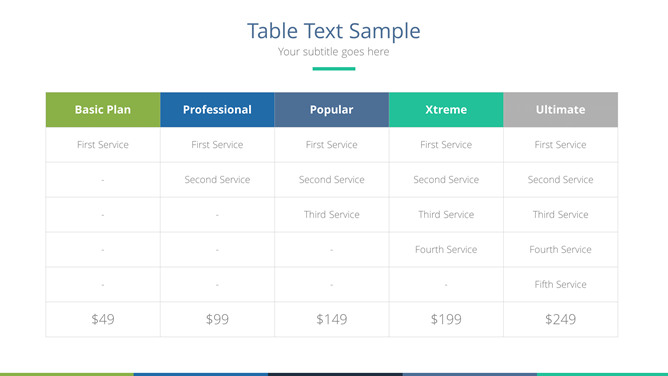 简洁表格PPT素材模板-三才资源库分享