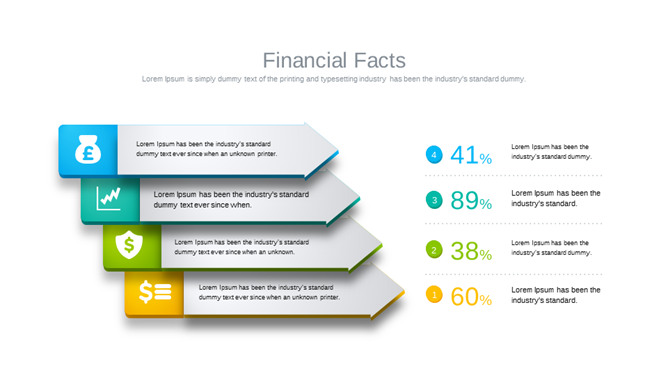 箭头四项并列PPT图形素材-三才资源库分享