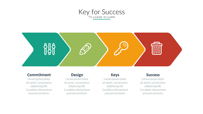 箭头关键要素罗列PPT图形-三才资源库分享