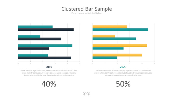 对比簇状条形图PPT素材-三才资源库分享