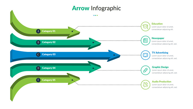 立体箭头PPT图形素材-三才资源库分享