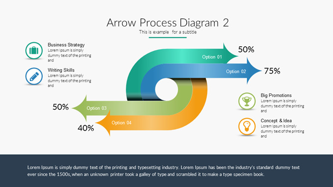 反方向箭头对比PPT图形-三才资源库分享