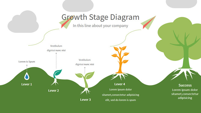 幼苗生长壮大递进PPT图形-三才资源库分享