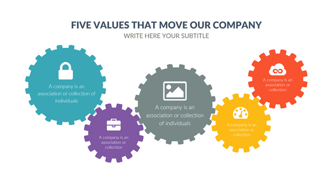 五项齿轮联动关系PPT图形-三才资源库分享