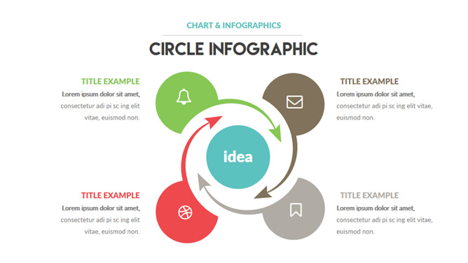 向心旋转箭头聚合PPT图表-三才资源库分享