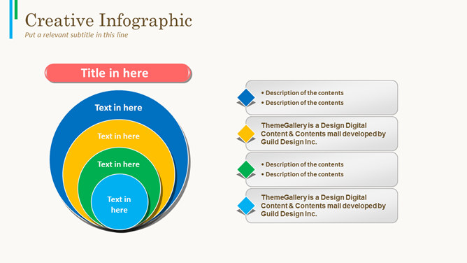四层圆圈包含关系PPT图形-三才资源库分享