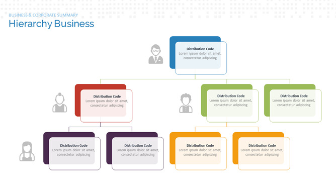 简洁组织构架图PPT素材-三才资源库分享