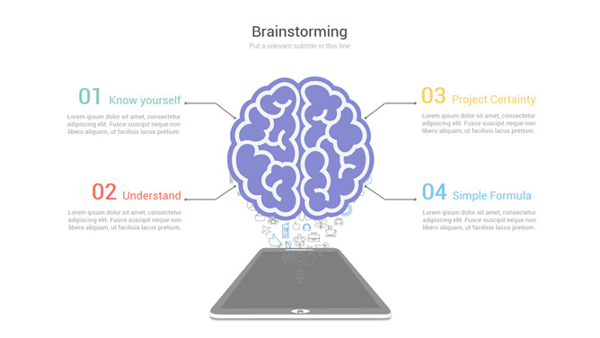 大脑头脑风暴PPT图形素材-三才资源库分享