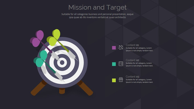 飞镖靶子任务目标说明PPT模板-三才资源库分享