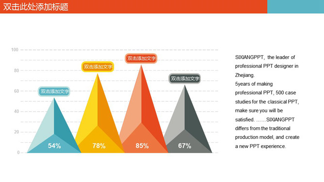三角形PPT柱状数据分析图-三才资源库分享