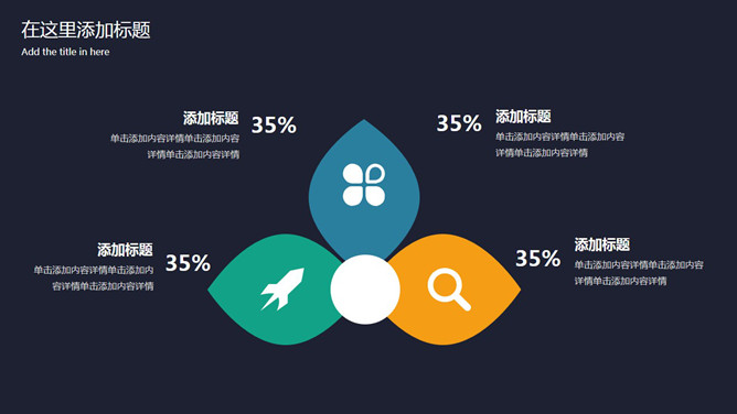 三叶草形并列说明PPT模板-三才资源库分享