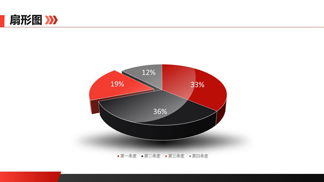 立体四季度比例饼图PPT模板-三才资源库分享