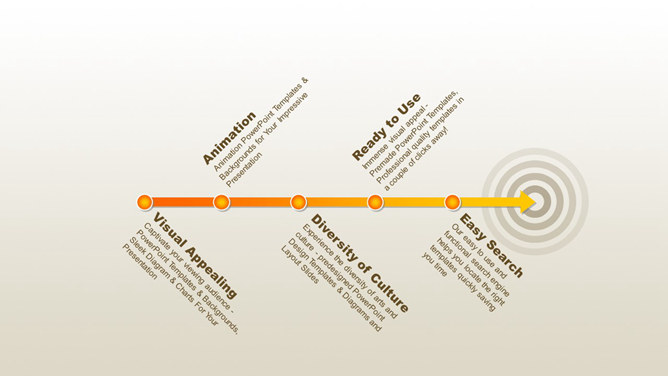 步骤箭头达到目标PPT图表-三才资源库分享