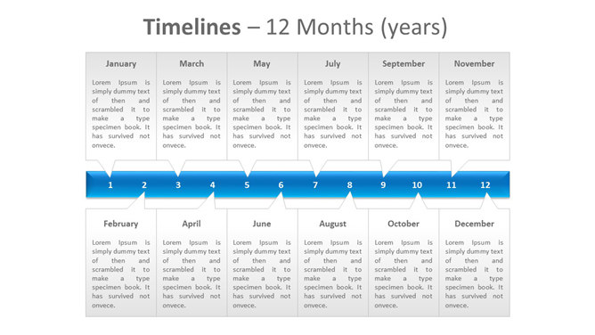 全年12月份时间轴PPT模板-三才资源库分享