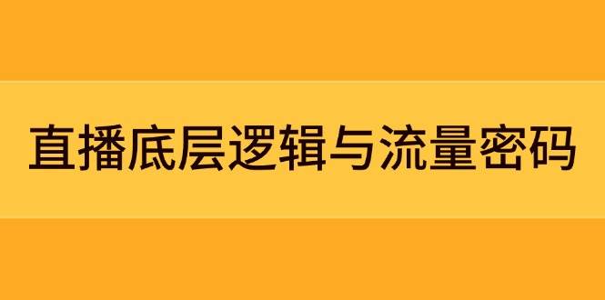 直播底层逻辑与流量密码:定位模型+案例拆解,急速流承接与数据优化全攻略网赚项目-三才资源库分享