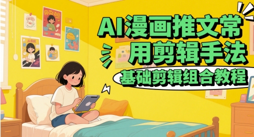 AI漫画推文常用剪辑手法，基础剪辑组合教程网赚项目-三才资源库分享