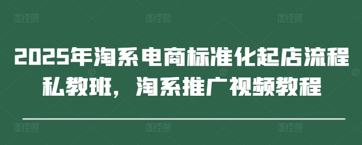 2025年淘系电商标准化起店流程私教班,淘系推广视频教程网赚项目-三才资源库分享
