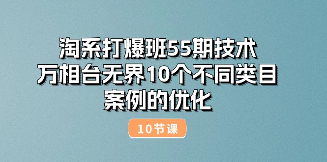 淘系打爆班55期技术：万相台无界10个不同类目案例的优化（10节）网赚项目-三才资源库分享