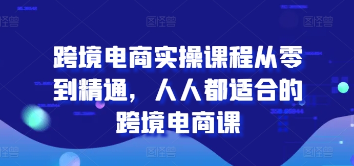 跨境电商实操课程从零到精通，人人都适合的跨境电商课网赚项目-三才资源库分享