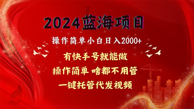 2024蓝海项目，网盘拉新，操作简单小白日入2000+，一键托管代发视频，…网赚项目-三才资源库分享