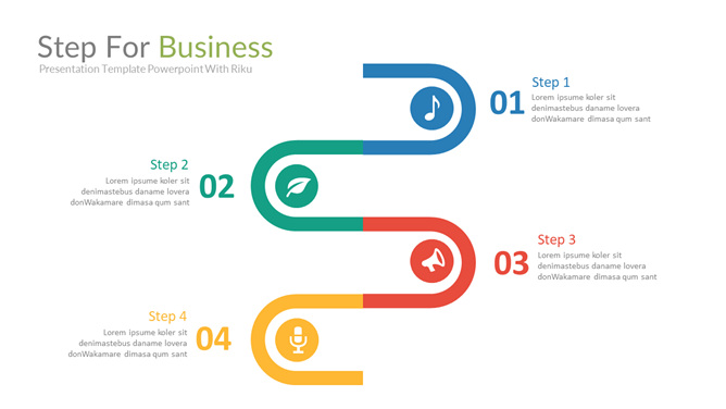 四步流程图PPT素材-三才资源库分享