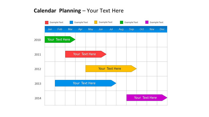 彩色项目进度计划PPT模板-三才资源库分享