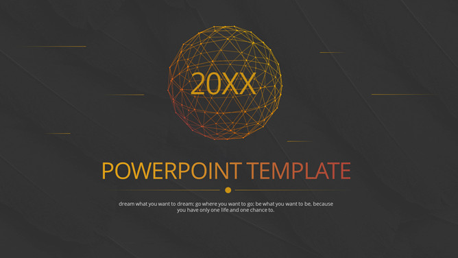 高逼格点线科技感PPT模板-三才资源库分享