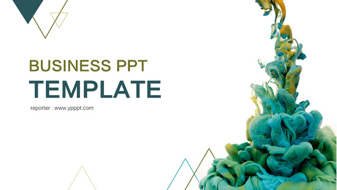 创意颜料入水艺术设计PPT模板-三才资源库分享