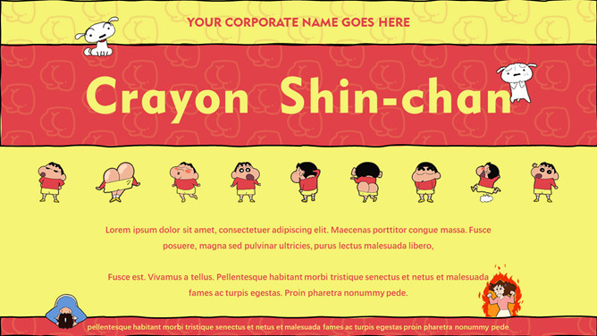 卡通动漫蜡笔小新主题PPT模板-三才资源库分享