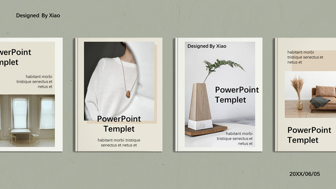 素雅莫兰迪色调图文排版PPT模板-三才资源库分享