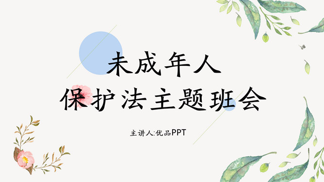 未成年人保护法主题班会PPT模板-三才资源库分享