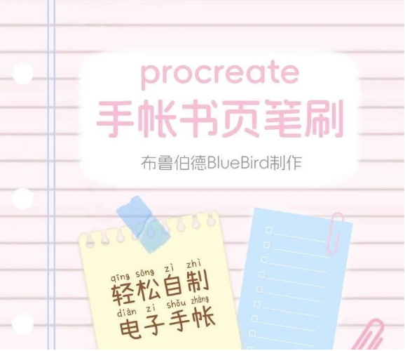 手账书页笔刷procreate文创美化设计绘画手账diy装饰可商用素材-三才资源库分享