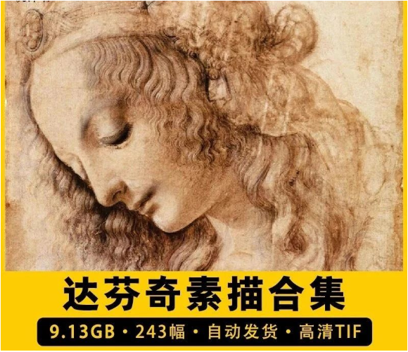 243幅，达芬奇素描手稿作品高清图集 临摹参考学习绘画资料JPG大图素材-三才资源库分享