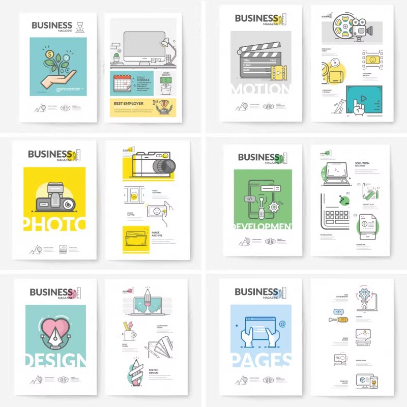 9套 互联网在线教育设计手机购物插画场景APP配图AI矢量素材XD545-三才资源库分享