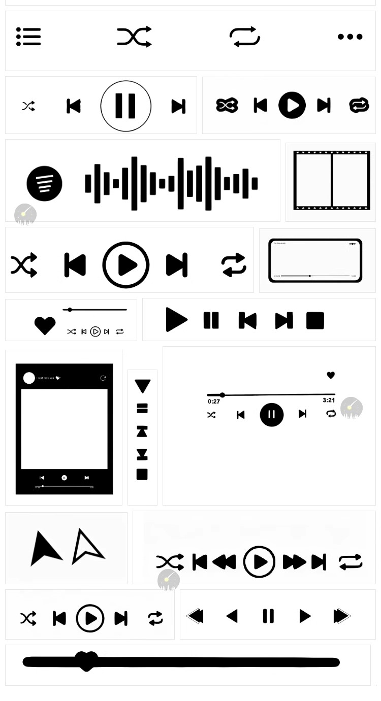 图片[7]-48套，音乐播放器UI界面边框进度条拼贴画PNG免抠图可商用饭圈美工素材-三才资源库分享